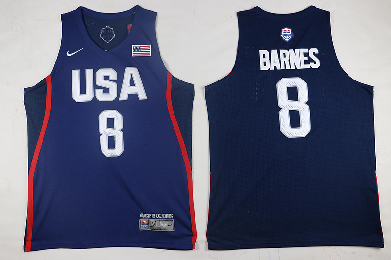  Team USA 8 Harrison Barnes Navy Blue 2016 Dream Team Stitched NBA Jersey