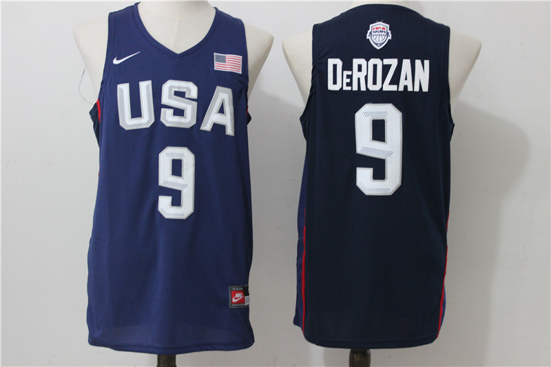  Team USA 9 DeMar DeRozan Navy Blue 2016 Dream Team Stitched NBA Jersey