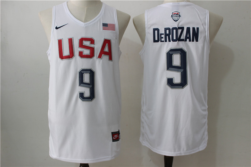 Team USA 9 DeMar DeRozan White 2016 Dream Team Stitched NBA Jersey