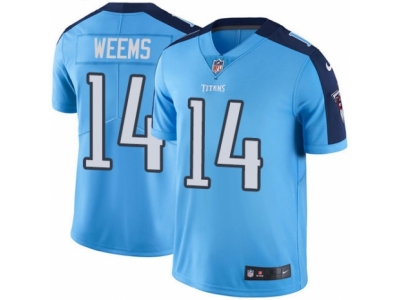  Tennessee Titans 14 Eric Weems Elite Light Blue Rush NFL Jersey
