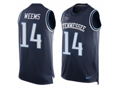 Tennessee Titans 14 Eric Weems Limited Navy Blue Player Name Number Tank Top Tank Top NFL Jersey