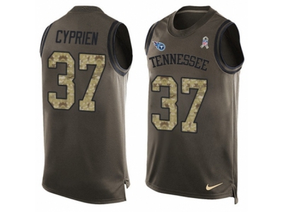  Tennessee Titans 37 Johnathan Cyprien Limited Green Salute to Service Tank Top NFL Jersey