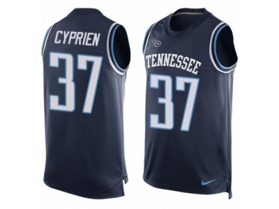  Tennessee Titans 37 Johnathan Cyprien Limited Navy Blue Player Name Number Tank Top Tank Top NFL Jersey