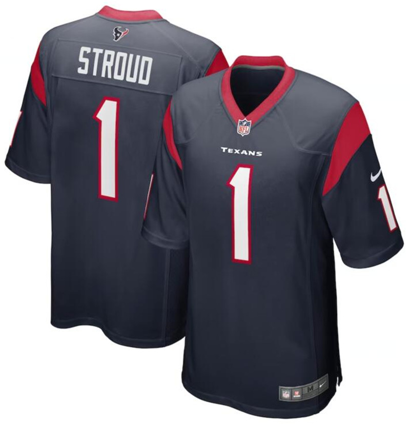 Nike Texans 1 CJ Stroud Navy 2023 NFL Draft Vapor Limited Jersey