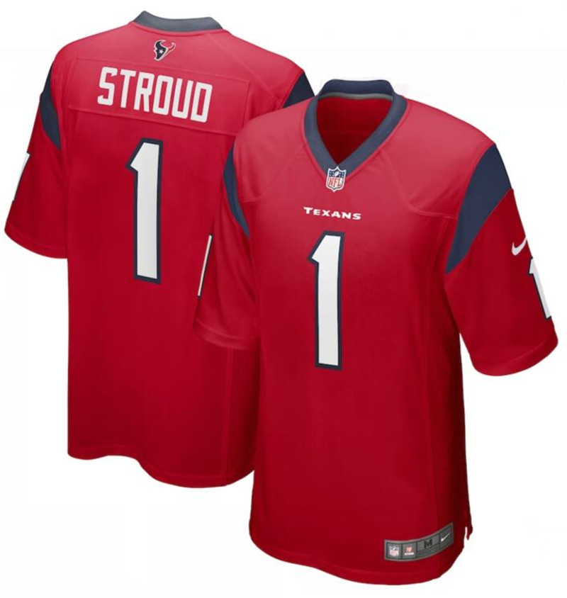 Nike Texans 1 CJ Stroud Red 2023 NFL Draft Vapor Limited Jersey