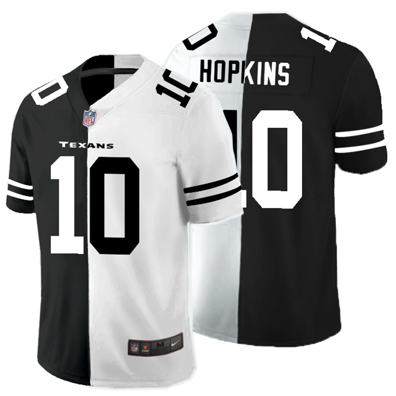 Nike Texans 10 DeAndre Hopkins Black And White Split Vapor Untouchable Limited Jersey
