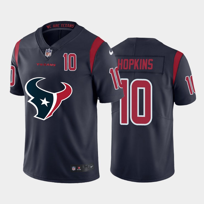 Nike Texans 10 DeAndre Hopkins Navy Team Big Logo Number Color Rush Limited Jersey