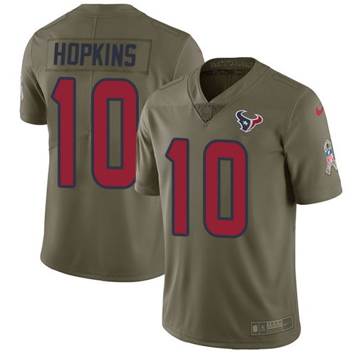  Texans 10 DeAndre Hopkins Olive Salute To Service Limited Jersey