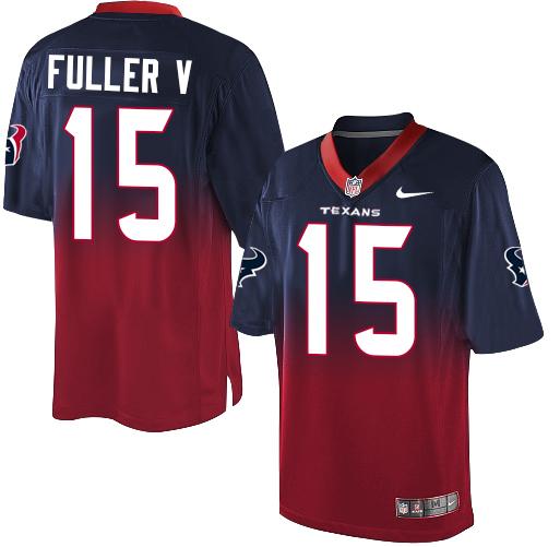  Texans 15 Will Fuller V Navy Blue Red Men Stitched NFL Fadeaway Fashion Jersey