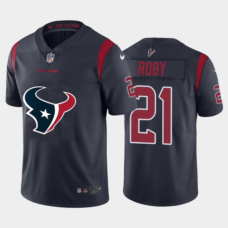 Nike Texans 21 Bradley Roby Navy Team Big Logo Color Rush Limited Jersey