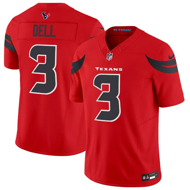 Nike Texans 3 Tank Dell Red Red 2024 F.U.S.E Vapor Limited Jersey