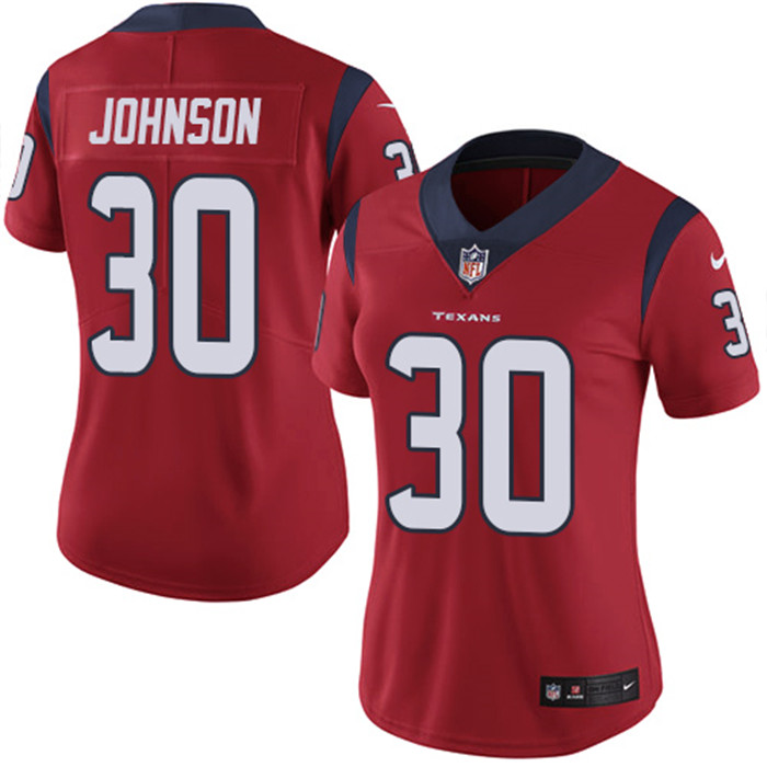  Texans 30 Kevin Johnson Red Women Vapor Untouchable Limited Jersey