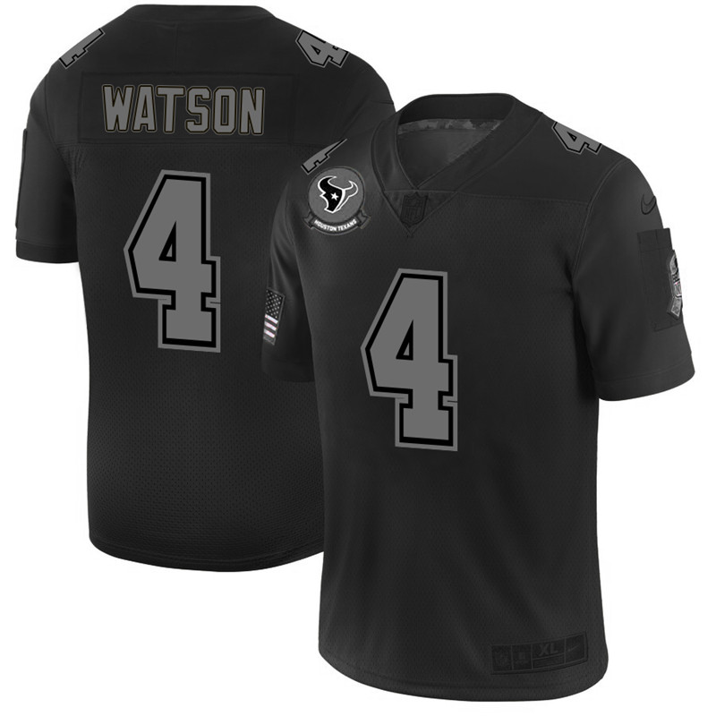 Nike Texans 4 Deshaun Watson 2019 Black Salute To Service Fashion Limited Jersey