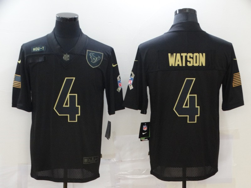 Nike Texans 4 Deshaun Watson Black 2020 Salute To Service Limited Jersey