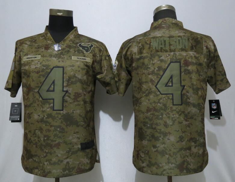  Texans 4 Deshaun Watson Camo Women Salute To Service Limited Jersey