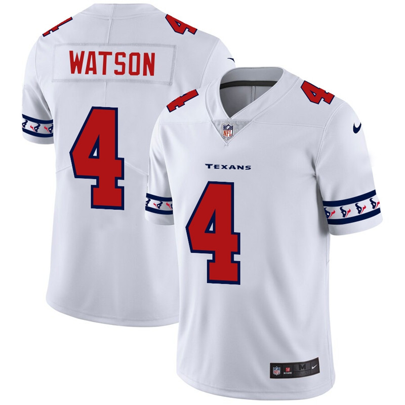 Nike Texans 4 Deshaun Watson White Team Logos Fashion Vapor Limited Jersey