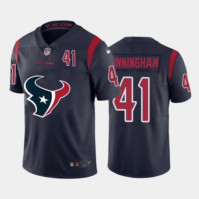 Nike Texans 41 Zach Cunningham Navy Team Big Logo Number Color Rush Limited Jersey