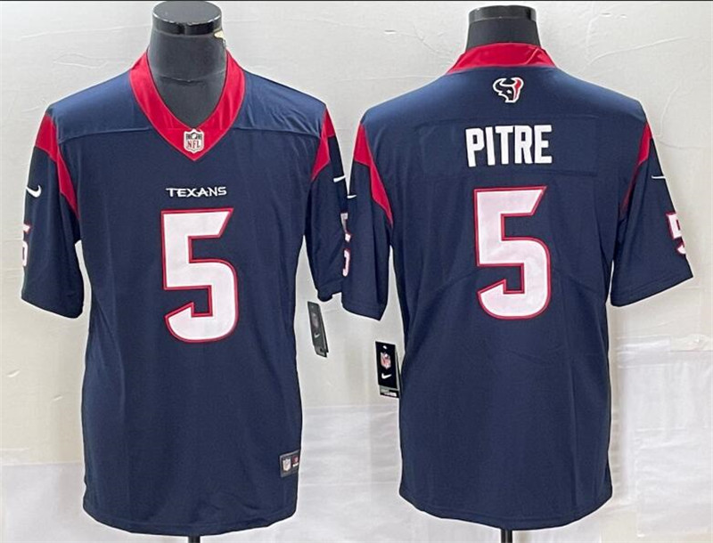 Nike Texans 5 Jalen Pitre Navy Vapor Untouchable Limited Jersey