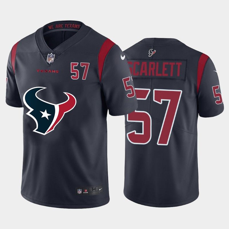 Nike Texans 57 Brennan Scarlett Navy Team Big Logo Number Color Rush Limited Jersey