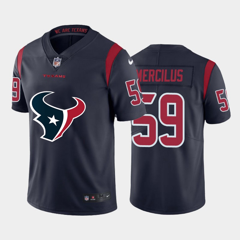Nike Texans 59 Whitney Mercilus Navy Team Big Logo Color Rush Limited Jersey