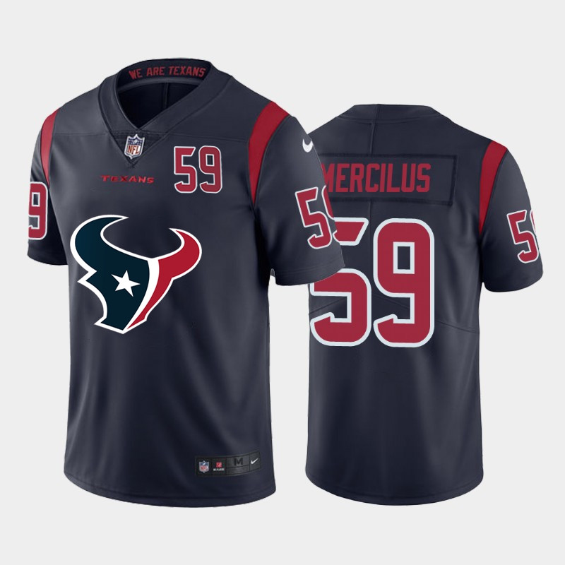 Nike Texans 59 Whitney Mercilus Navy Team Big Logo Number Color Rush Limited Jersey