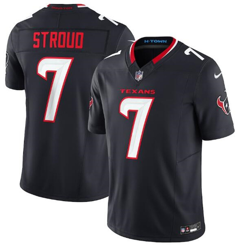 Nike Texans 7 C.J. Stroud Navy 2024 F.U.S.E. Vapor Limited Jersey