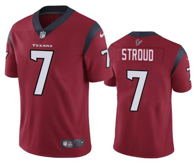 Nike Texans 7 CJ Stroud Red 2023 NFL Draft Vapor Limited Jersey