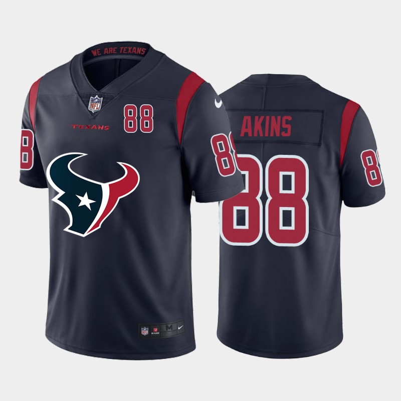 Nike Texans 88 Jordan Akins Navy Team Big Logo Number Color Rush Limited Jersey