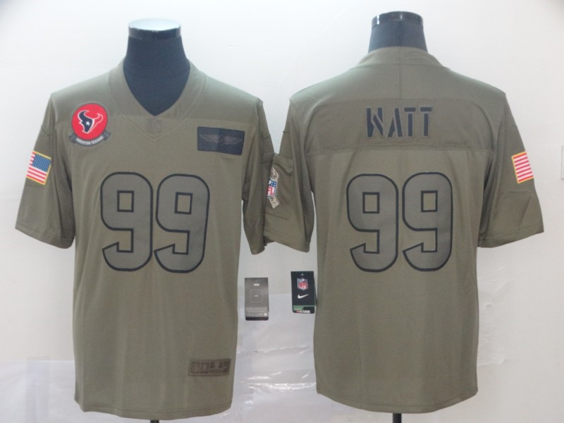 Nike Texans 99 J.J. Watt 2019 Olive Salute To Service Limited Jersey