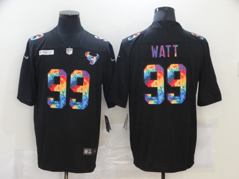 Nike Texans 99 J.J. Watt Black Vapor Untouchable Rainbow Limited Jersey