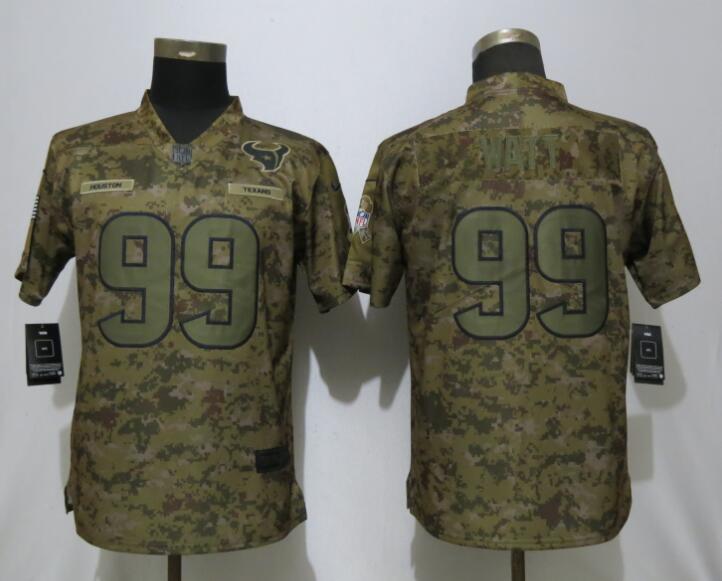  Texans 99 J.J. Watt Camo Women Salute To Service Limited Jersey