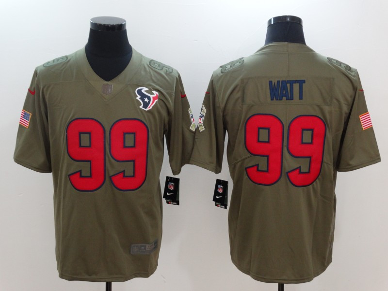  Texans 99 J.J. Watt Olive Salute To Service Limited Jersey