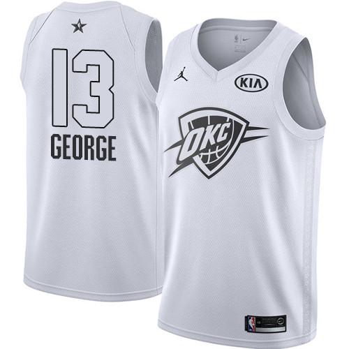  Thunder #13 Paul George White NBA Jordan Swingman 2018 All Star Game Jersey