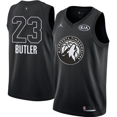  Timberwolves #23 Jimmy Butler Black NBA Jordan Swingman 2018 All Star Game Jersey