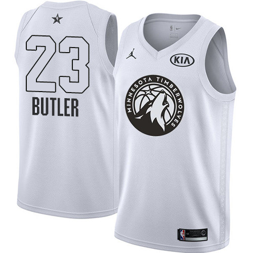  Timberwolves #23 Jimmy Butler White NBA Jordan Swingman 2018 All Star Game Jersey