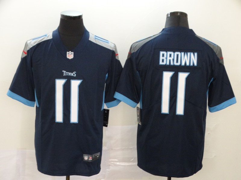 Nike Titans 11 A.J. Brown Navy Vapor Untouchable Limited Jersey