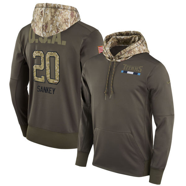  Titans 20 Bishop Sankey Olive Salute To Service Pullover Hoodie