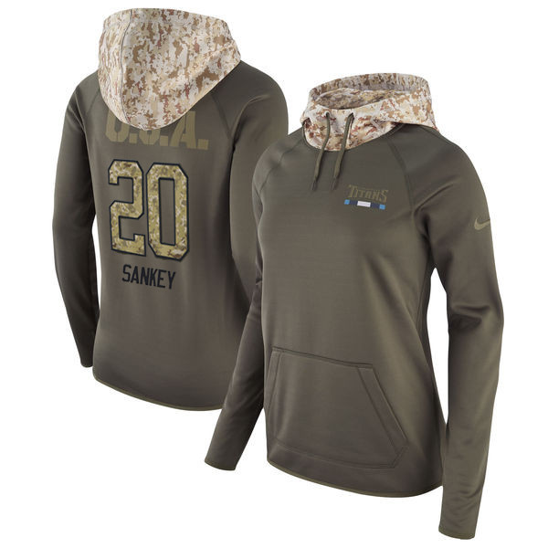  Titans 20 Bishop Sankey Olive Women Salute To Service Pullover Hoodie