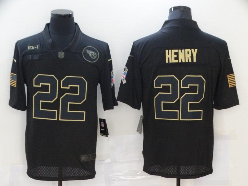 Nike Titans 22 Derrick Henry Black 2020 Salute To Service Limited Jersey