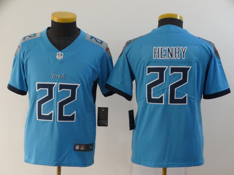 Nike Titans 22 Derrick Henry Blue Youth New Vapor Untouchable Player Limited Jersey