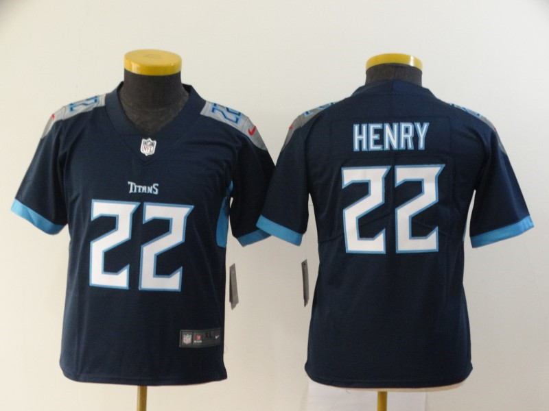 Nike Titans 22 Derrick Henry Navy Youth New Vapor Untouchable Player Limited Jersey