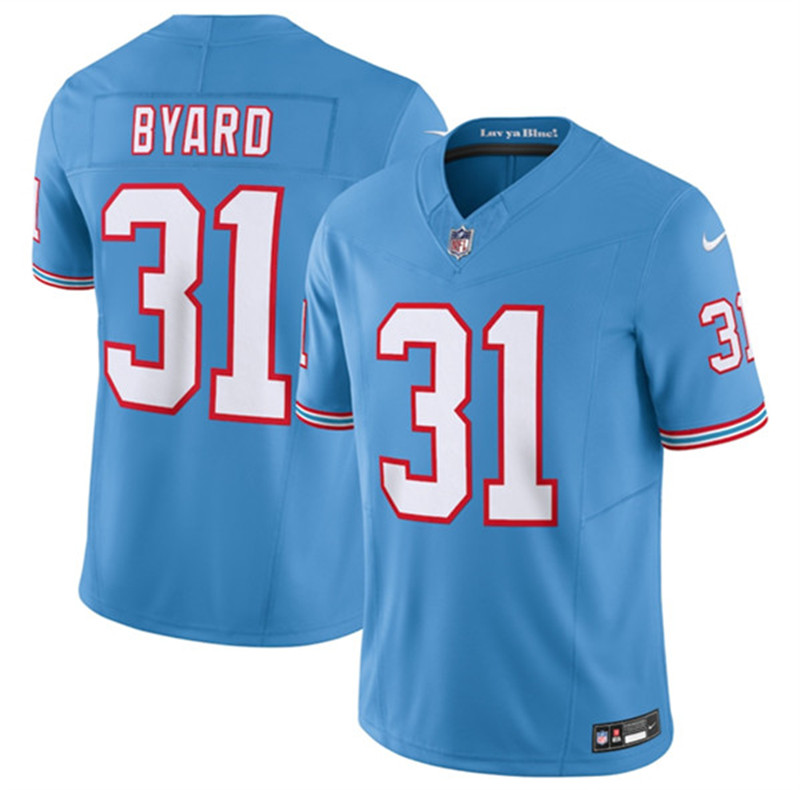 Nike Titans 31 Kevin Byard Light Blue Oilers Throwback Vapor F.U.S.E. Limited Jersey