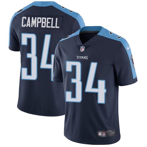  Titans 34 Earl Campbell Navy Vapor Untouchable Limited Jersey