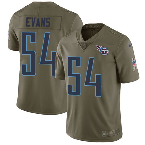  Titans 54 Rashaan Evans Olive Salute To Service Limited Jersey