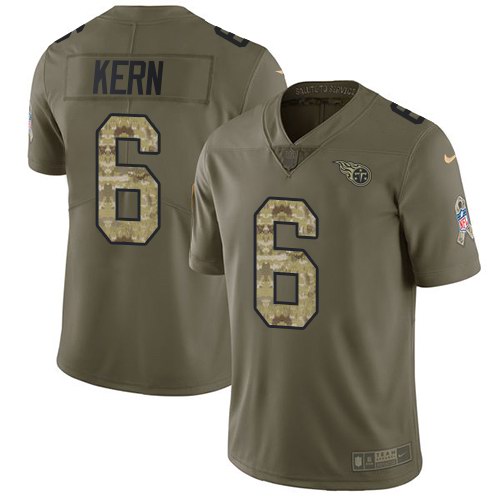  Titans 6 Brett Kern Olive Camo Salute To Service Limited Jersey