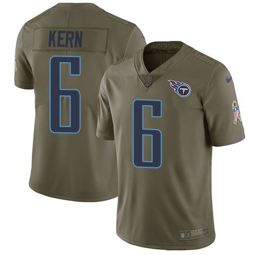  Titans 6 Brett Kern Olive Salute To Service Limited Jersey