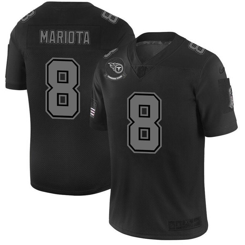 Nike Titans 8 Marcus Mariota 2019 Black Salute To Service Fashion Limited Jersey