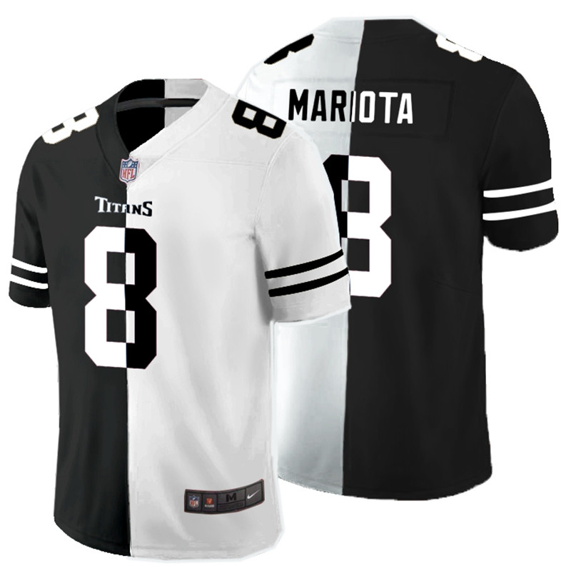 Nike Titans 8 Marcus Mariota Black And White Split Vapor Untouchable Limited Jersey