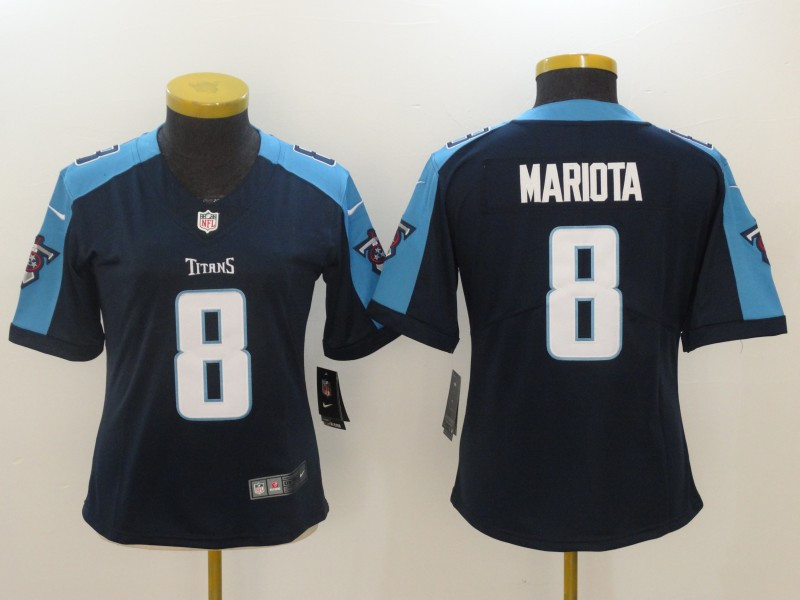  Titans 8 Marcus Mariota Navy Women Vapor Untouchable Player Limited Jersey