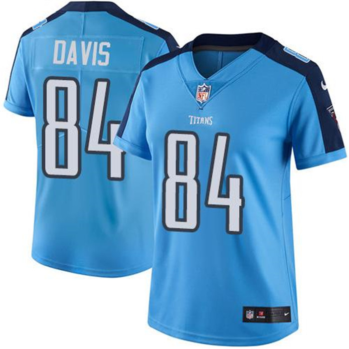  Titans 84 Corey Davis Light Blue Women Vapor Untouchable Limited Jersey